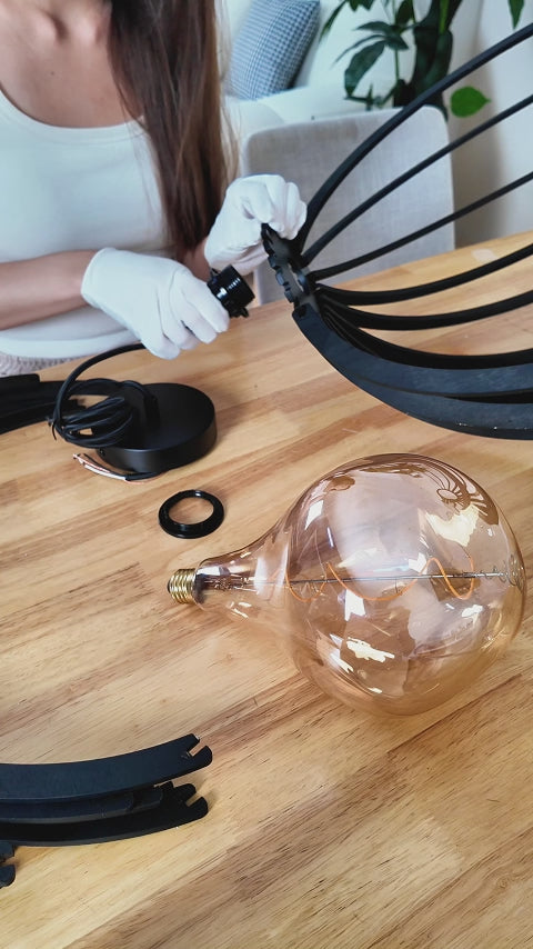 Circulo Elegant Pendant Ceiling Light with LED Bulb Installation Process